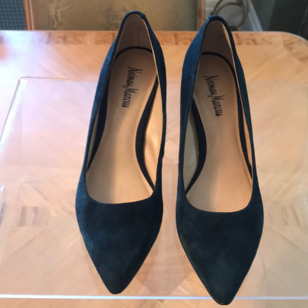 Blue suede pumps! Worn only twice.